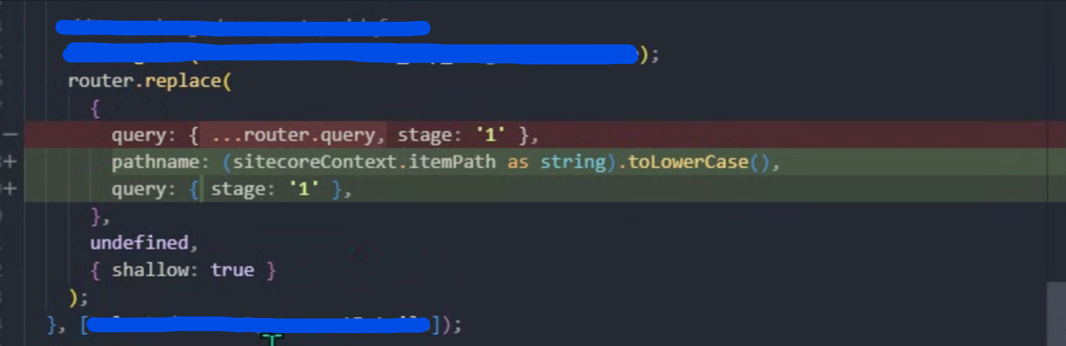 Browser URL displaying a Sitecore route segment