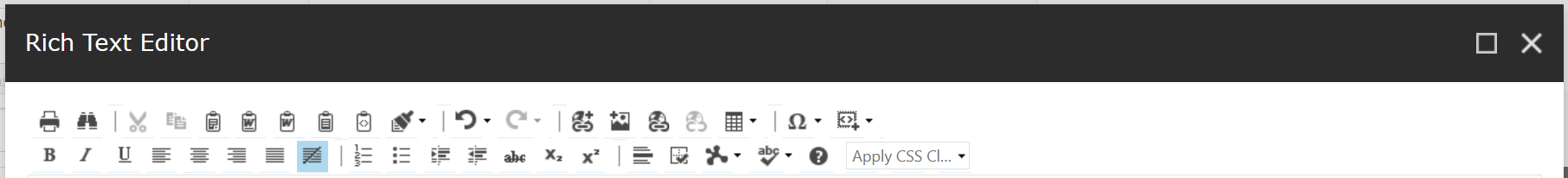 Image showing the medium rich text editor in Sitecore XM Cloud