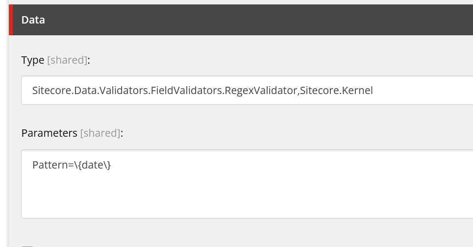 Sitecore data settings for a custom field validator