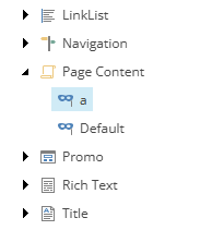 Sitecore content tree showing a custom variant named 