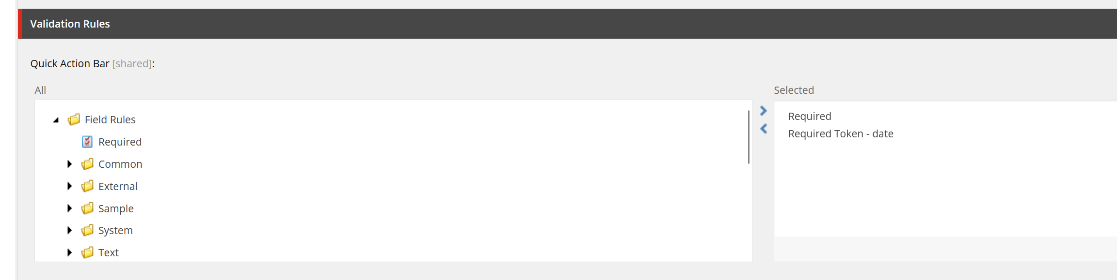 Sitecore validation rules interface