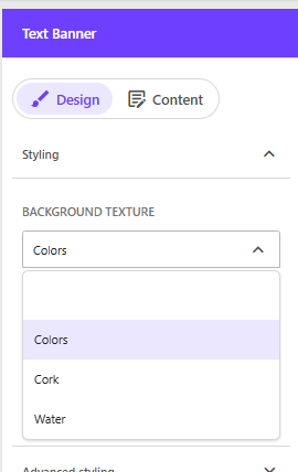 Project file structure showing image assets—colors.jpg, cork.jpg, and water.jpg—stored in the public/img folder