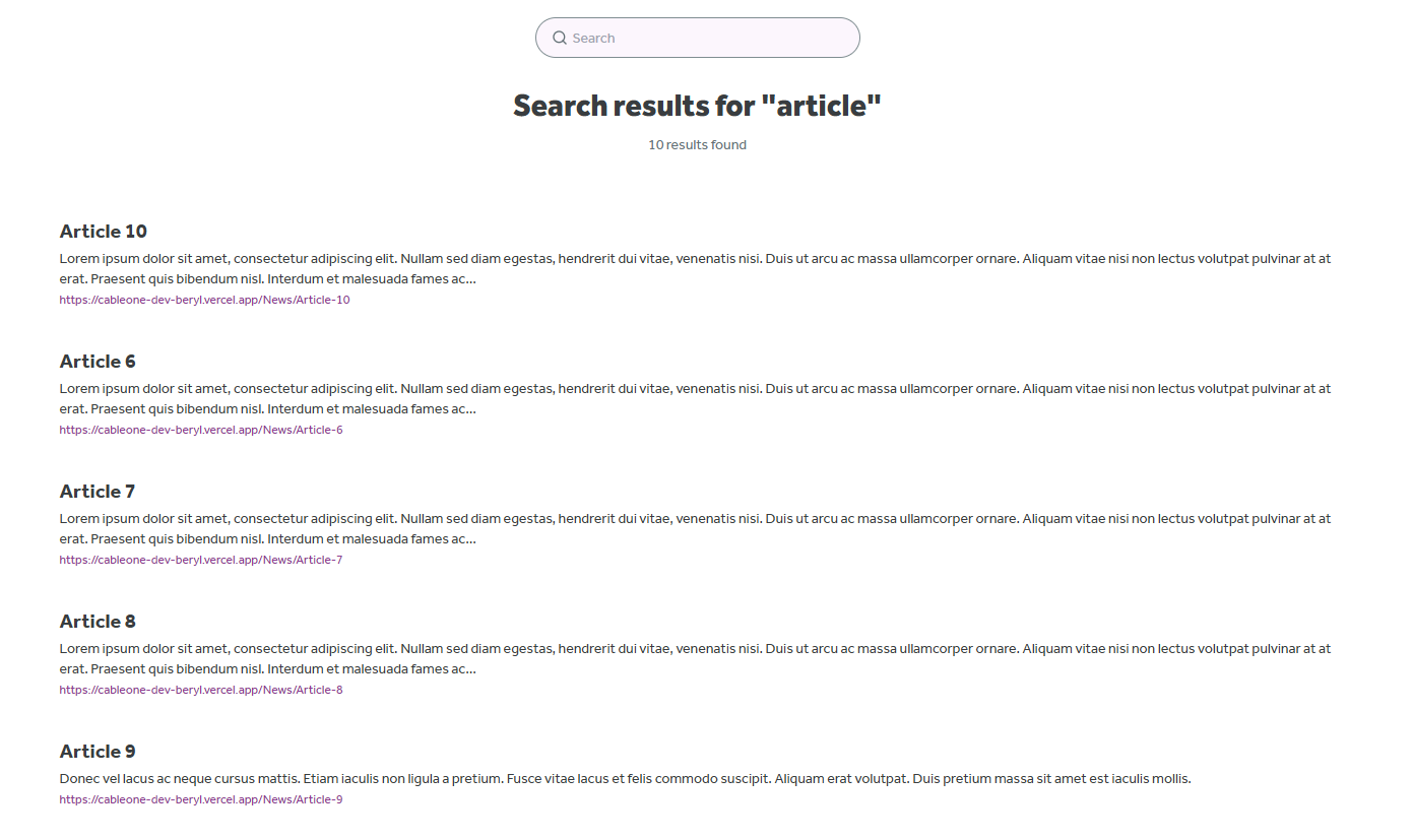 Sitecore content editor showing Article 6 with Boost value set to 10.