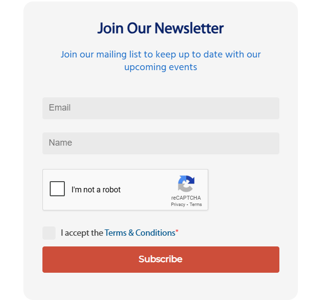 Newsletter signup form