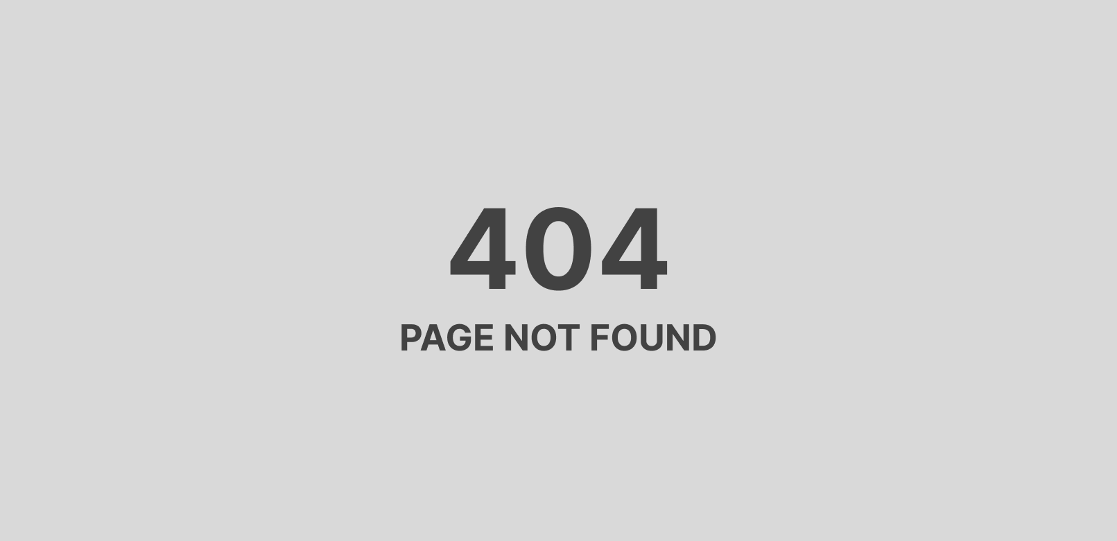 404 error page displaying 