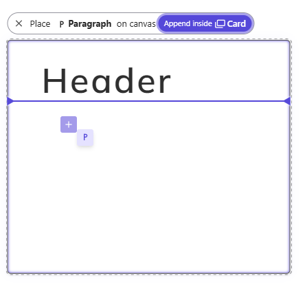 Card layout in Sitecore XM Cloud component editor showing a Header element