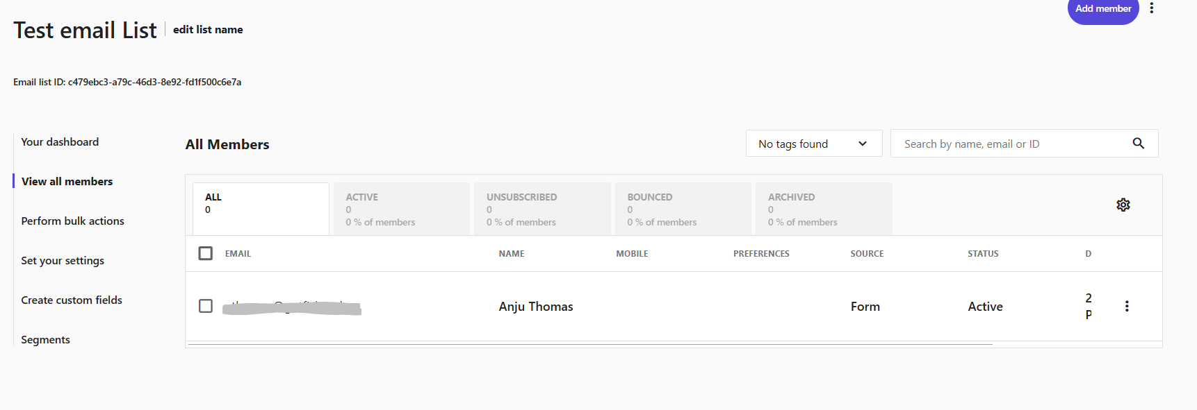 Email list view in Sitecore Send