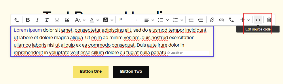 Source code editing option in the Sitecore Rich Text Editor