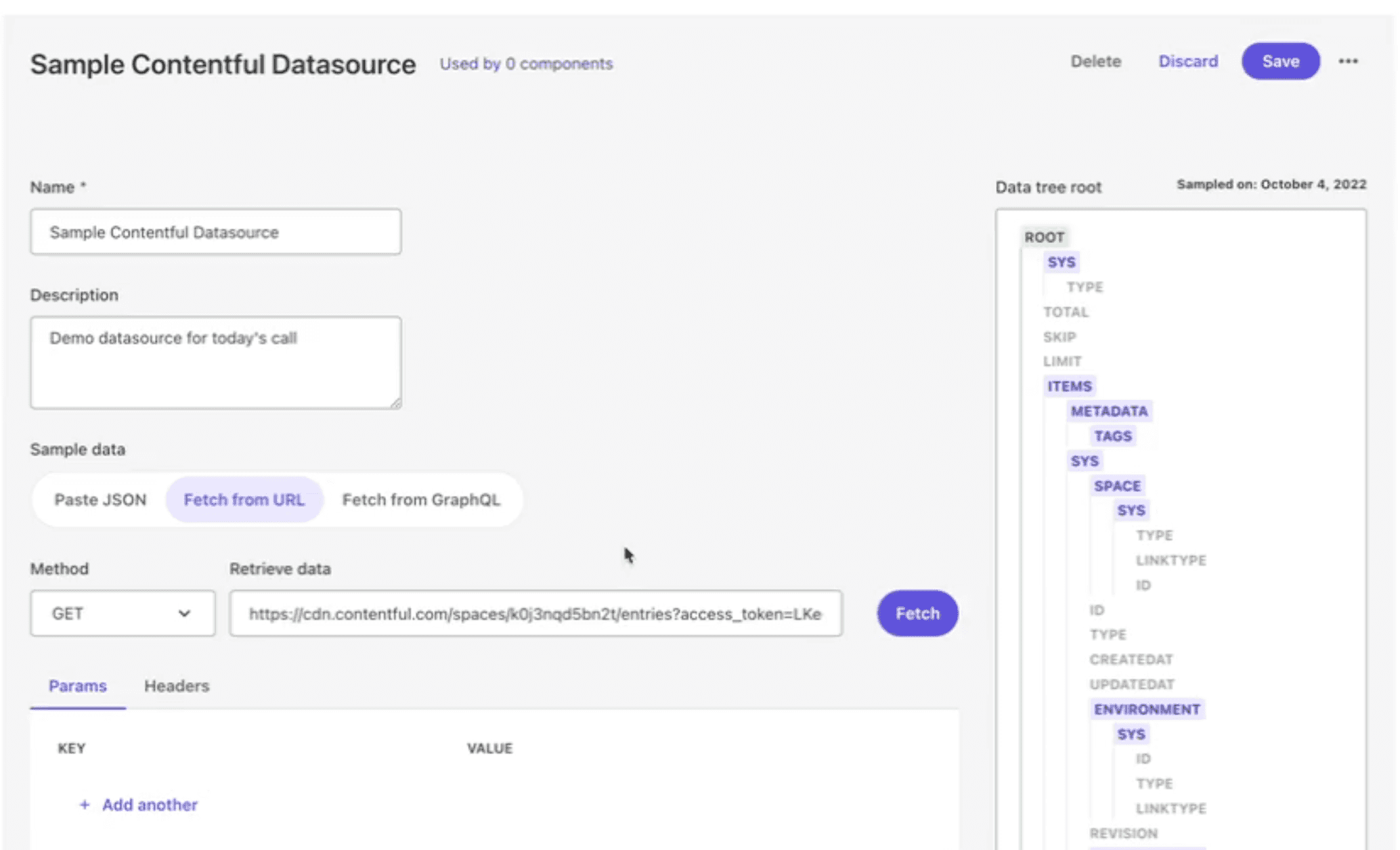 Mapping Contentful as a REST-based data source.